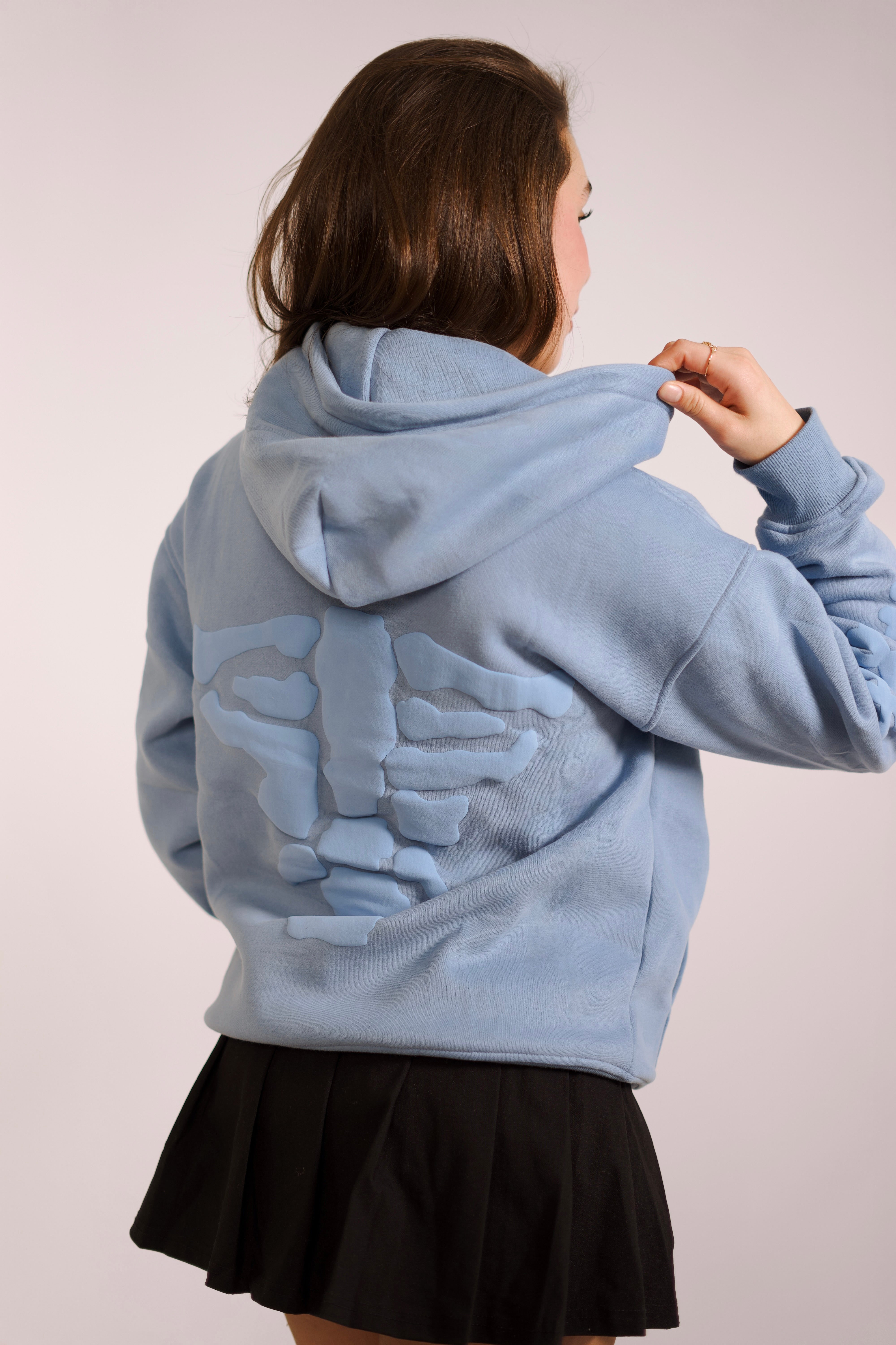 Hoodie Skeleton Baby Blue